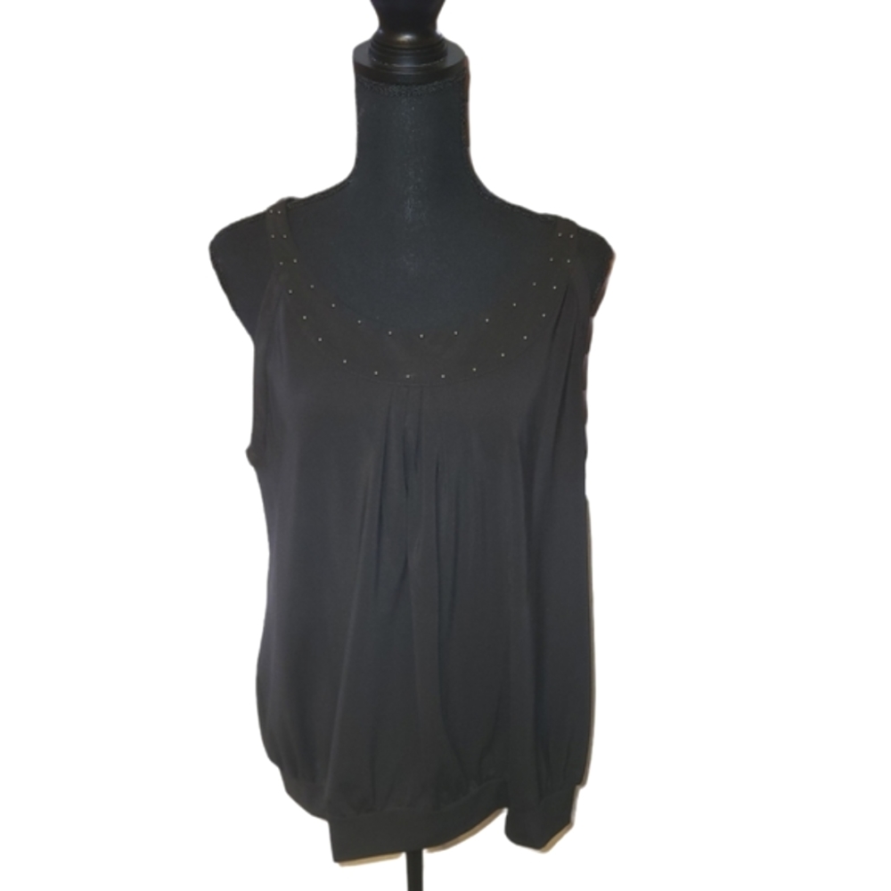Michael Kors XL sleeveless top with gold studs